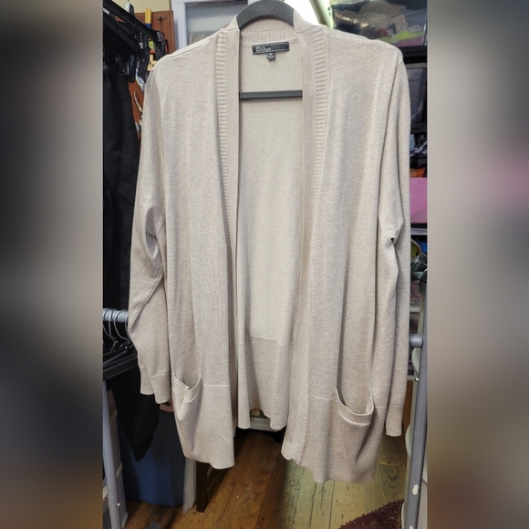 89th & Madison 2X Sand Soft Cardigan Sweater 2 Low Pockets - Picture 1 of 12